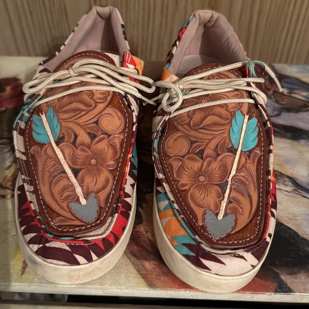 Custom made leather work by Long X Trading Co.

Multicolor Casual Shoes